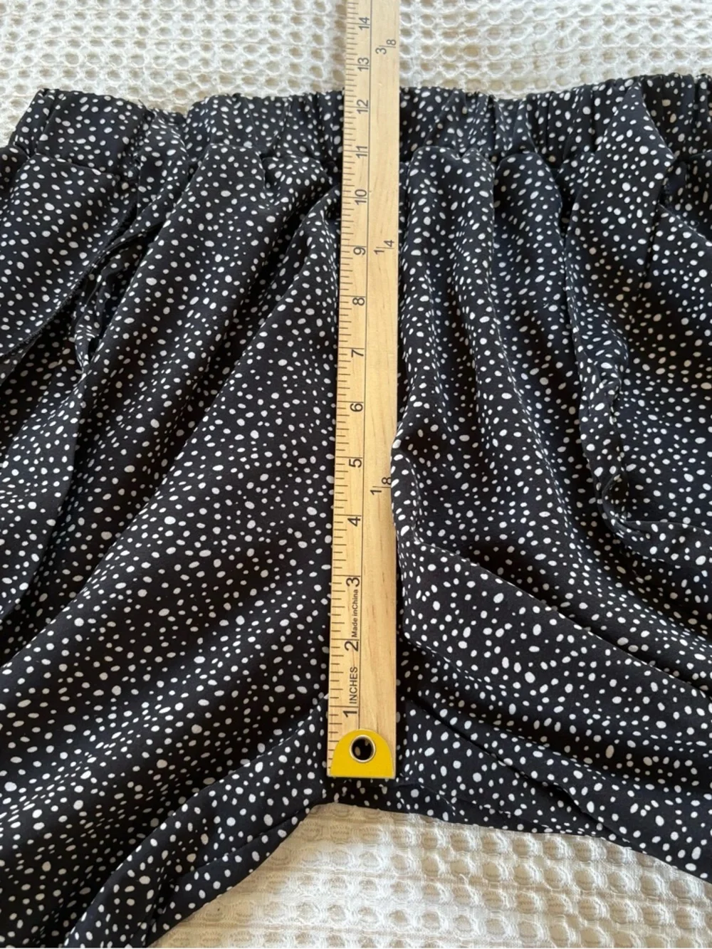 SHEIN Curve 0XL High Slit Speckled Wide Leg Pants Faux Maxi Skirt Tie Waist Boho - Picture 12 of 15